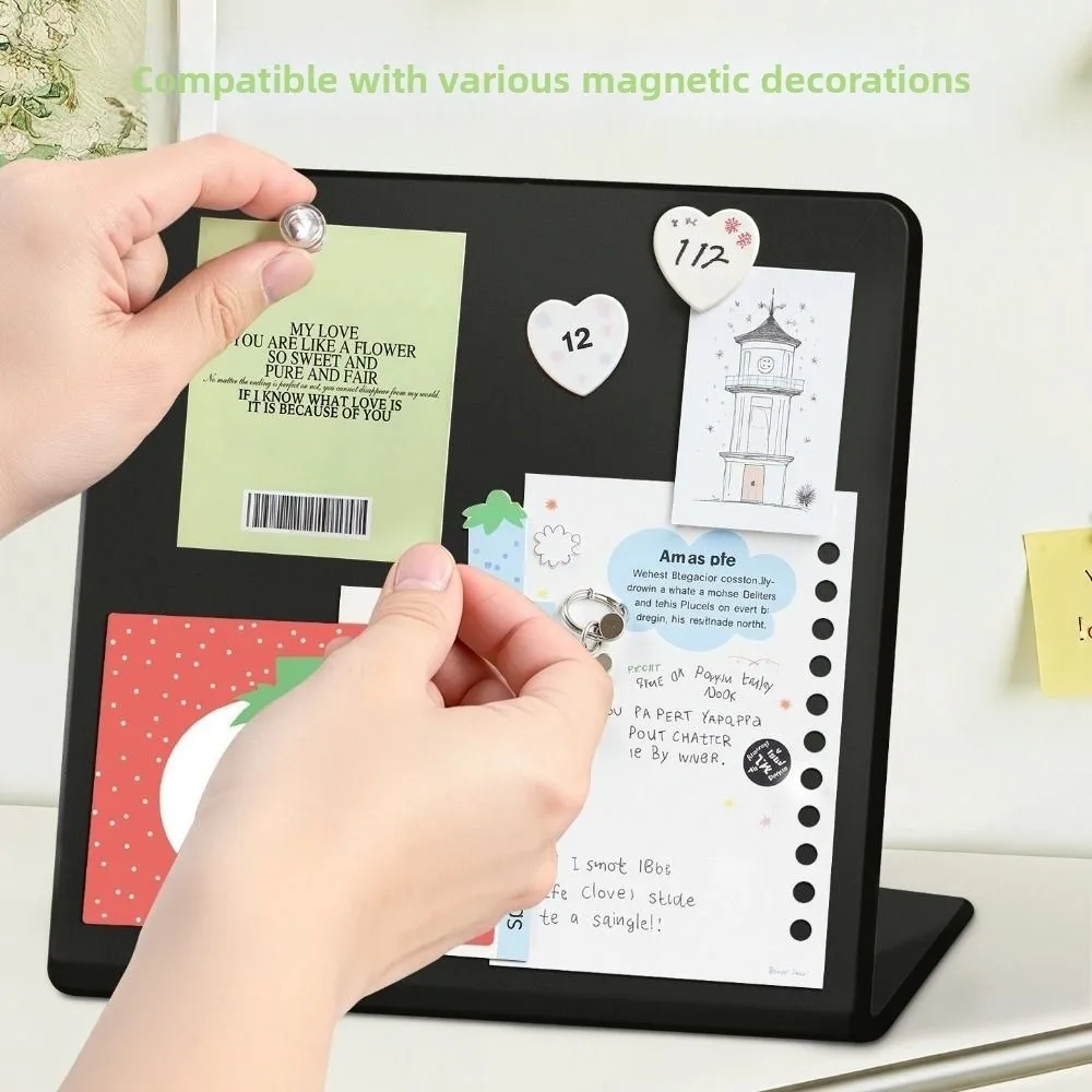 Vertical Design Magnetic Blackboard Metal Material DIY Design Desktop Message Board Decorative Easy To Clean