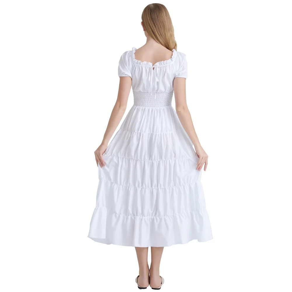 Costume de Cosplay de Scène de Renaissance Médiévale pour Femme, Robe Longue Rétro d'Halloween