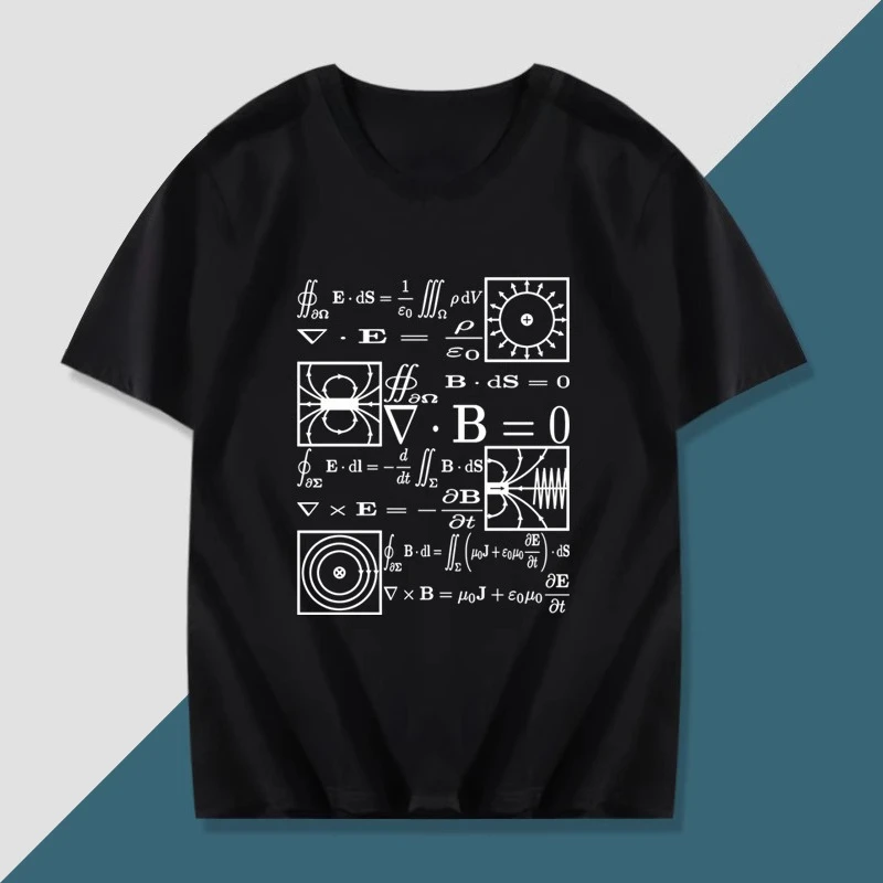 الفيزياء والكيمياء والرياضيات ماكسويل صيغة الإبداع المحملة الرجعية الشارع الشهير الملابس وصول جديد تي شيرتات قصيرة الاكمام بلايز #1