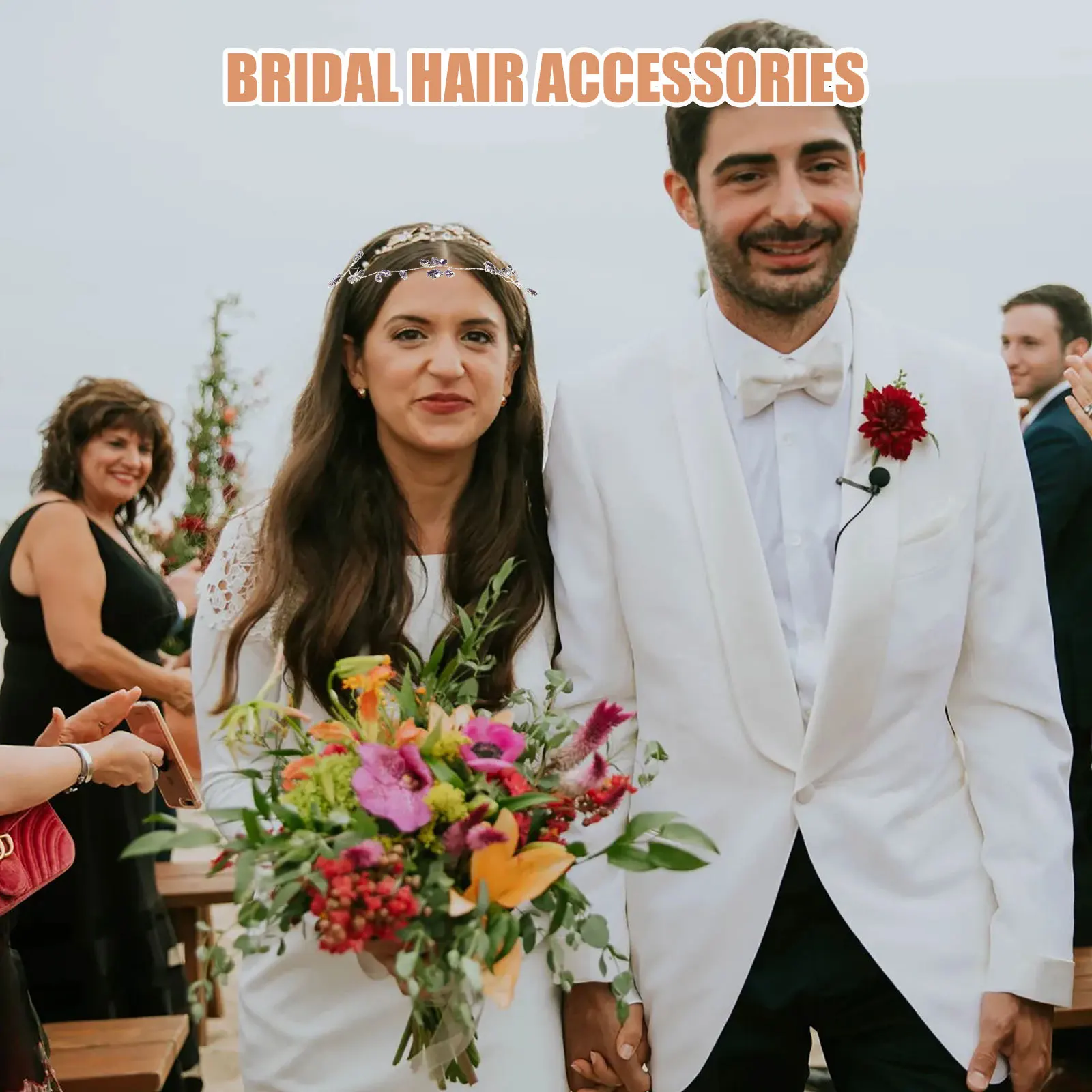 

Свадебная заколка-венок со стразами, элегантное украшение для волос невесты, для причесок на выпускные и вечеринки, фиолетовые аксессуары для волос