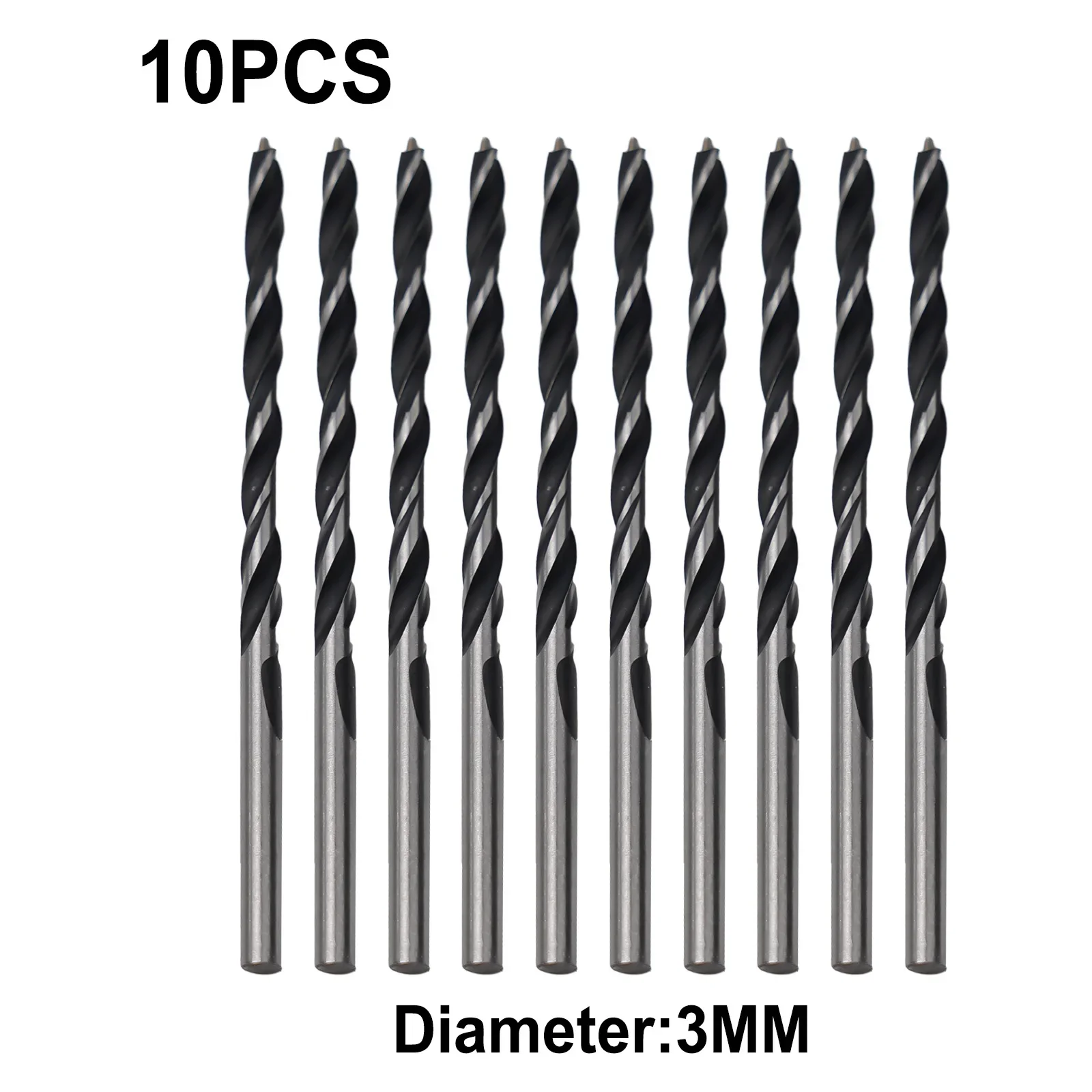 10pcs 3mm Woodworking Drill Bit Perforating Support Drill Electric Drill Rotary Head Wood Plank Hole Twists Drill Bits Set