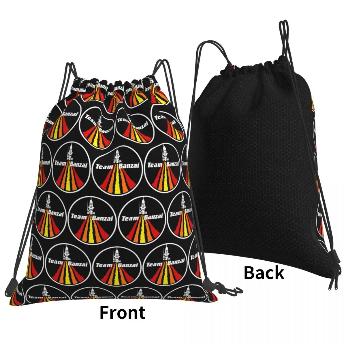 Team Banzai Patch Backpacks Portable Drawstring Bags Shoes Bag Book Bags for Travel School