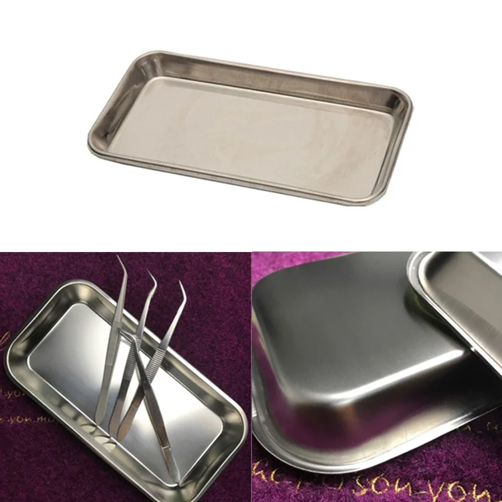 

Dental Tray Stainless Steel Square Plate Lab Tray Surgical Instrument Storage Tool Storage Box