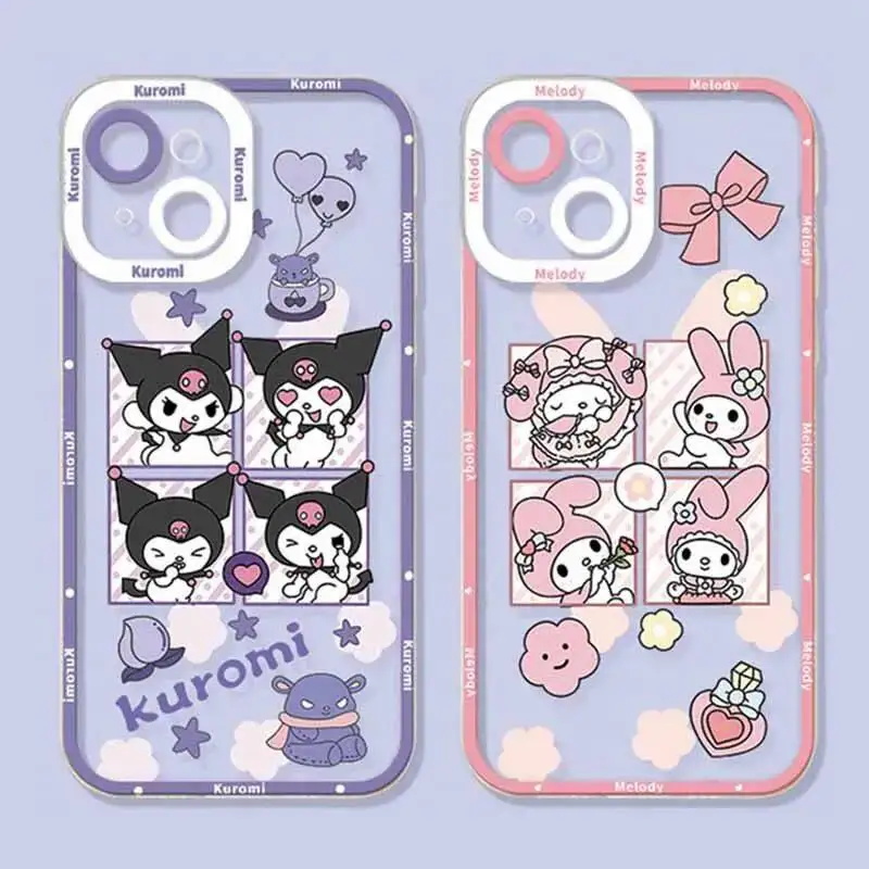 Phone Case For VIVO Y22S Y17S Y15S Y33 Y16 Y35 Y36 Y21 2021 Y21S Y33S Y20 Y27 V23 V25 V27 Pro V29E Cover Cute Kuromi Cinnamoroll