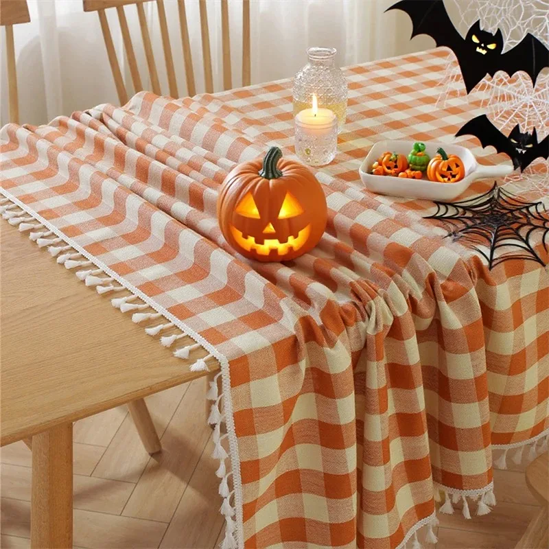 1pc European Style Fresh Checkered Tablecloth For Kitchen, Wedding, And Holiday Dining Table Decoration
