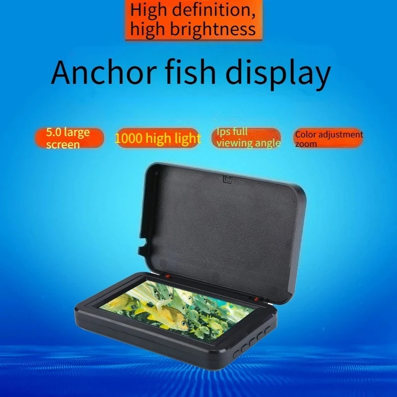 4.3/5 Inch Sunlight Readable IPS Monitor AHD 1080P Underwater Fishing Fish Finder Screen Display for Ice Lake Boat Kayak