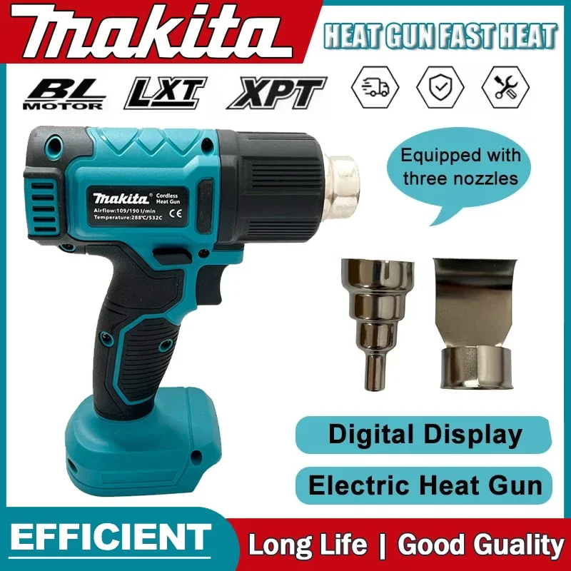 

Тепловая пушка Makita, беспроводной фен, промышленный ручной электрический тепловой пистолет с регулируемой температурой, батарея 18 В