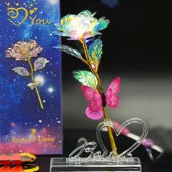 Mother's Day graduation season Valentine's Day Gift Starry Sky Gift Box Luminous roses for Lady mother (butterfly color random)