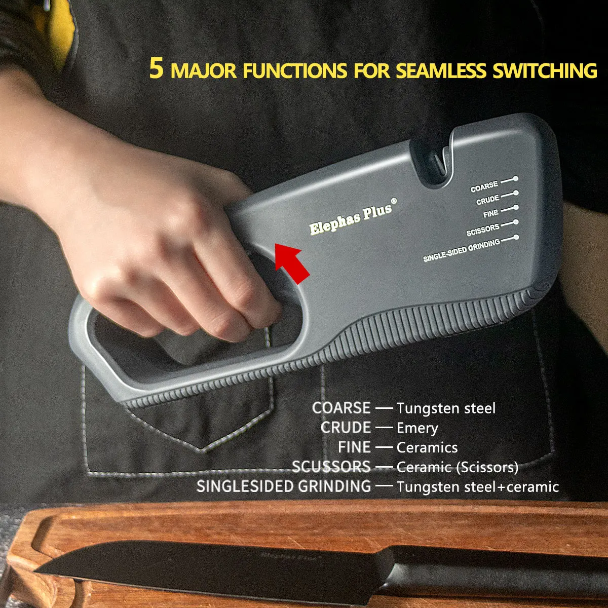 

Household Kitchen Knife Sharpener, Adjustable Angle with Diamond & Ceramic, Multi-Use Professional Sharpening Tool for Home