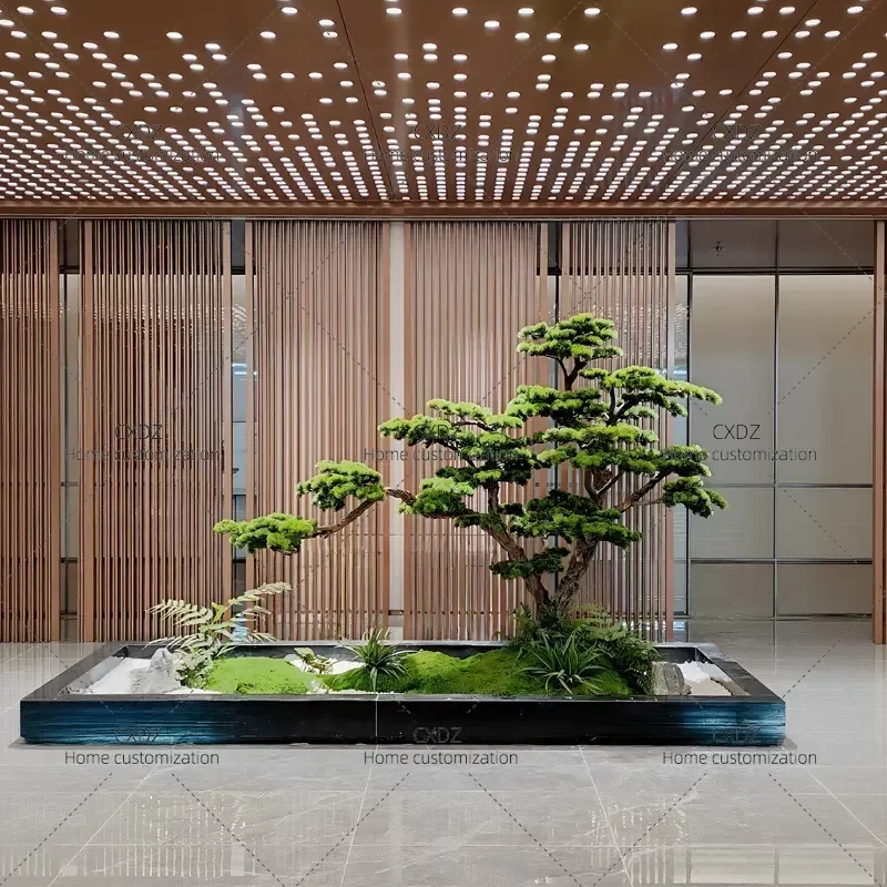 Simulated Welcome Pine Fake Tree Large Lohan Pine Artificial Green Plant for Entrance Staircase Landscaping Home Decor