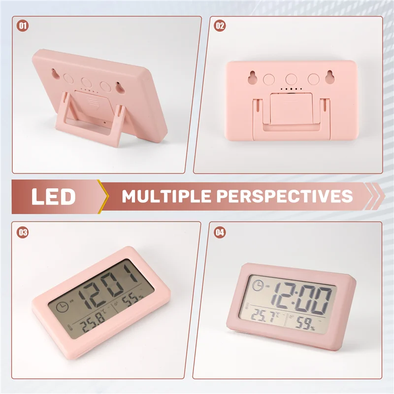 

Прочные светодиодные цифровые часы, электронные настольные часы с цифровым экраном для домашнего офиса, подсветка, часы с повтором и календарем
