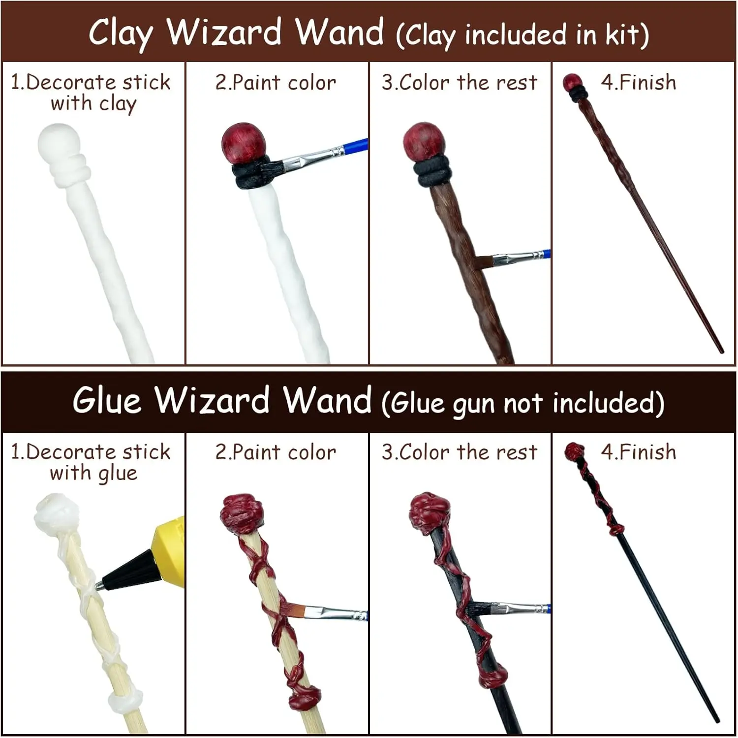 8/16/24PCS Magic Wizard Wands Making Kit DIY Craft Set for
