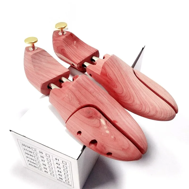 1 Pair Wooden Shoe Tree Shaper Shapes Stretcher Adjustable Shoes Holder Organizer Support Shoes Stand Cedar Wood Shoe Stretcher