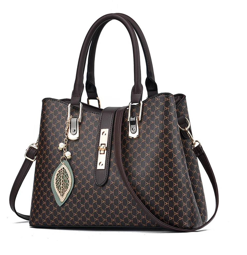 

Fashion Handbag Women Tote Bag Printed Handbags PU Leather Shoulder Bag with Removable Strap Multi-pocket Casual Purse Bag