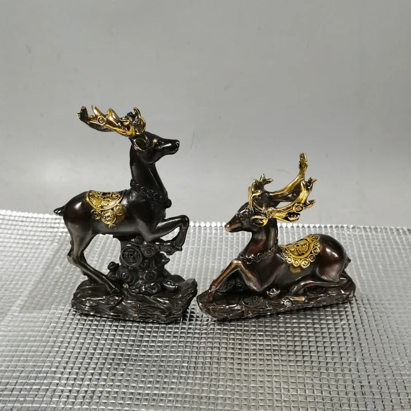 Gilt copper deer ornament, home decoration, creative desktop gift, craft item, available for live streaming sales