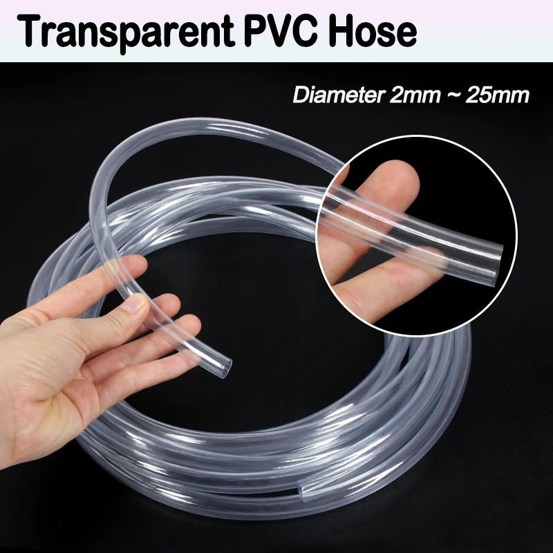 3/5M Transparent PVC Hoses ID 2 3 4 5 6 7 8 9 10 12 14 18 20 22 25mm Aquarium Pump Tube Clear Plumbing Pipe Garden Watering Hose