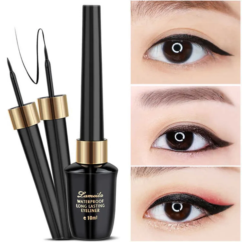 Vloeibare Eyeliner Langdurige Fijne Borstel Oog Zwart Gebotteld Niet Smudging Vloeibare Eyeliner Make-Up Tool Schoonheid Cosmetica 2024 Nieuw