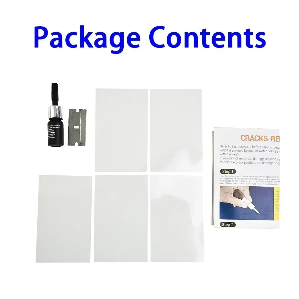 3ml Auto Windshield Windscreen Glass Repair Resin Kits Windshield Cracked Repair Glue Vehicle Casement Fix Tool