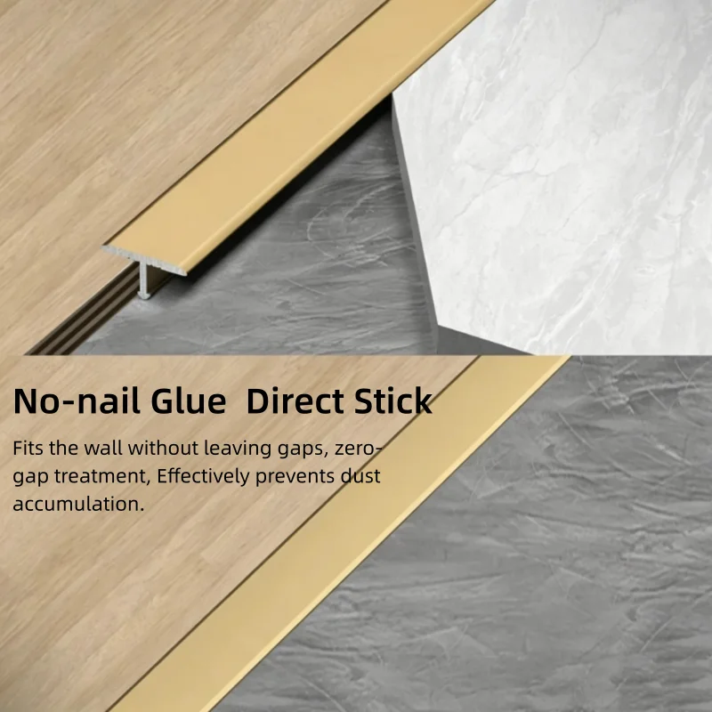 Aluminum T Molding Edge Bending Led Profile Door Wall Panel Ceiling Background Decor Strips Floor Gaps Transition Sealing Strip