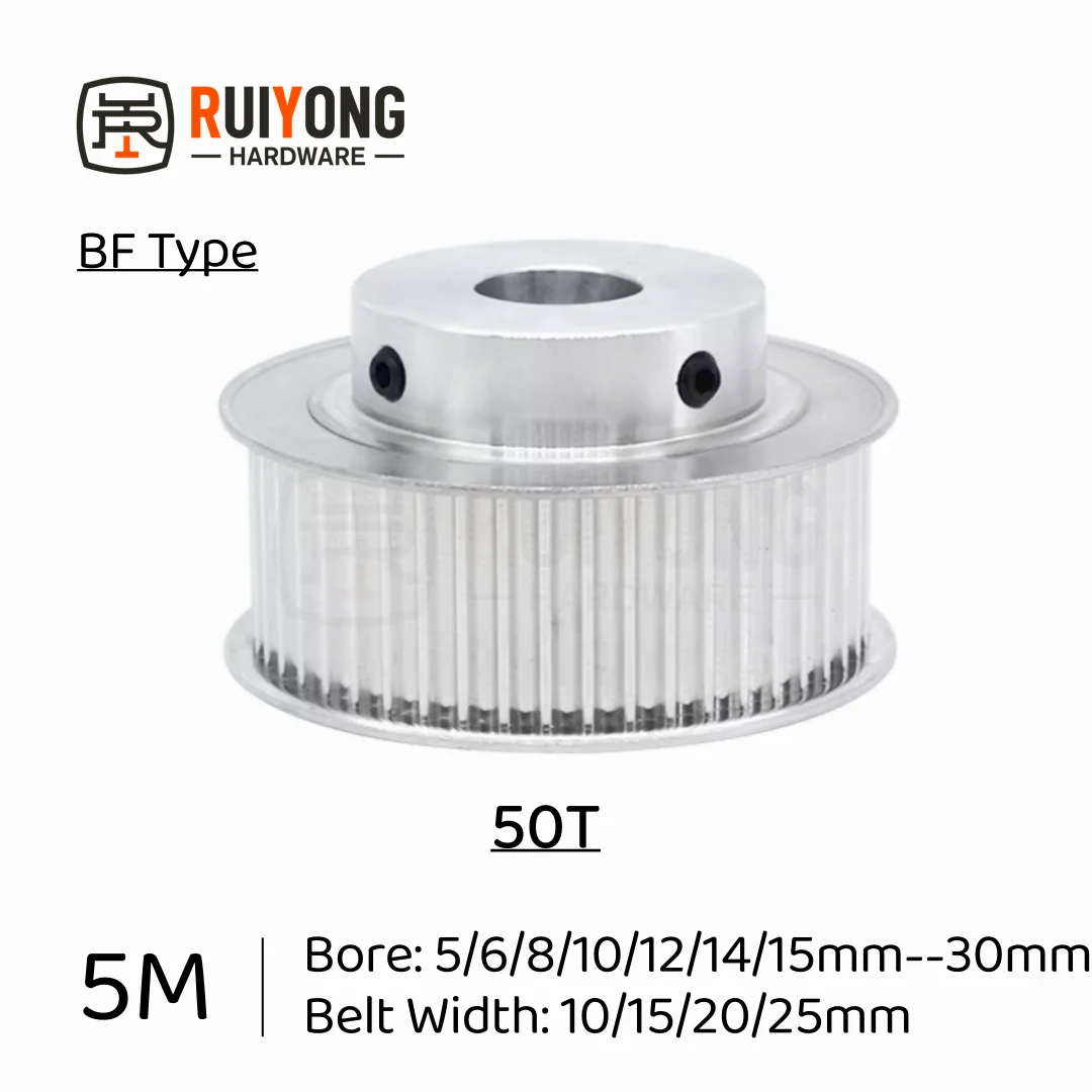 

HTD5M Timing Pulley 50Teeth BF Type Bore 5/6/8/10/12/14/15mm--30mm Belt Width 10/15/20/25mm 3D printed parts 5GT