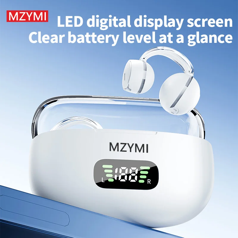 

MZYMI S39 Open Ear Clip Headphones Bluetooth 5.4 Earphones Noise Reduction Waterproof Fitness Sports Headest Wireless Earbuds