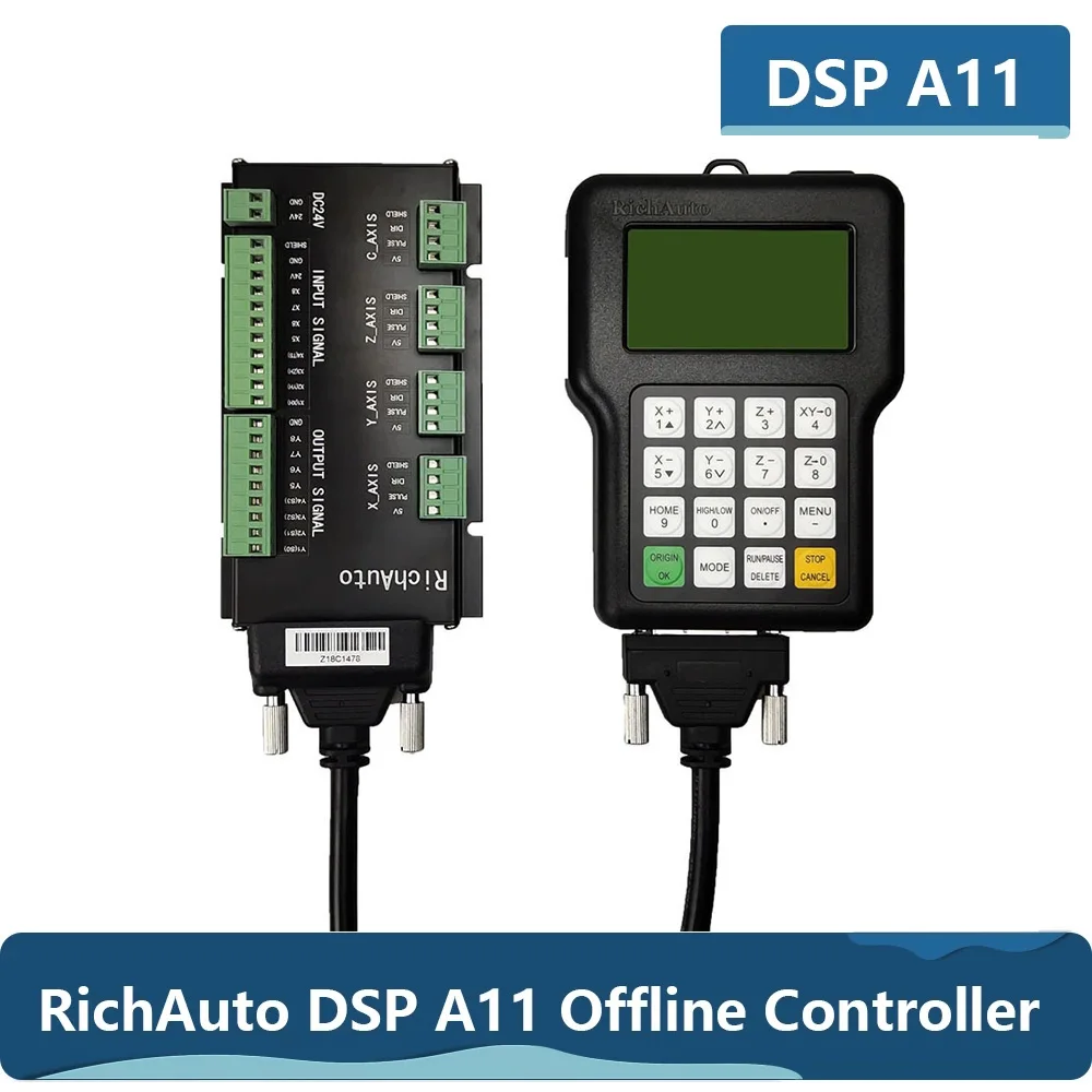 RichAuto DSP A11 CNC 컨트롤러, A11S, A11E, A11C, 3 축 모션 컨트롤러 리모컨, CNC 조각 절단, 영어 버전