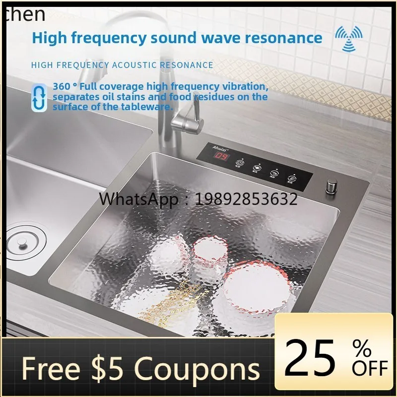 

XWJ Sink Integrated Automatic Household Double Sink Stainless Steel Vegetable Washing Multifunctional Washing Machine