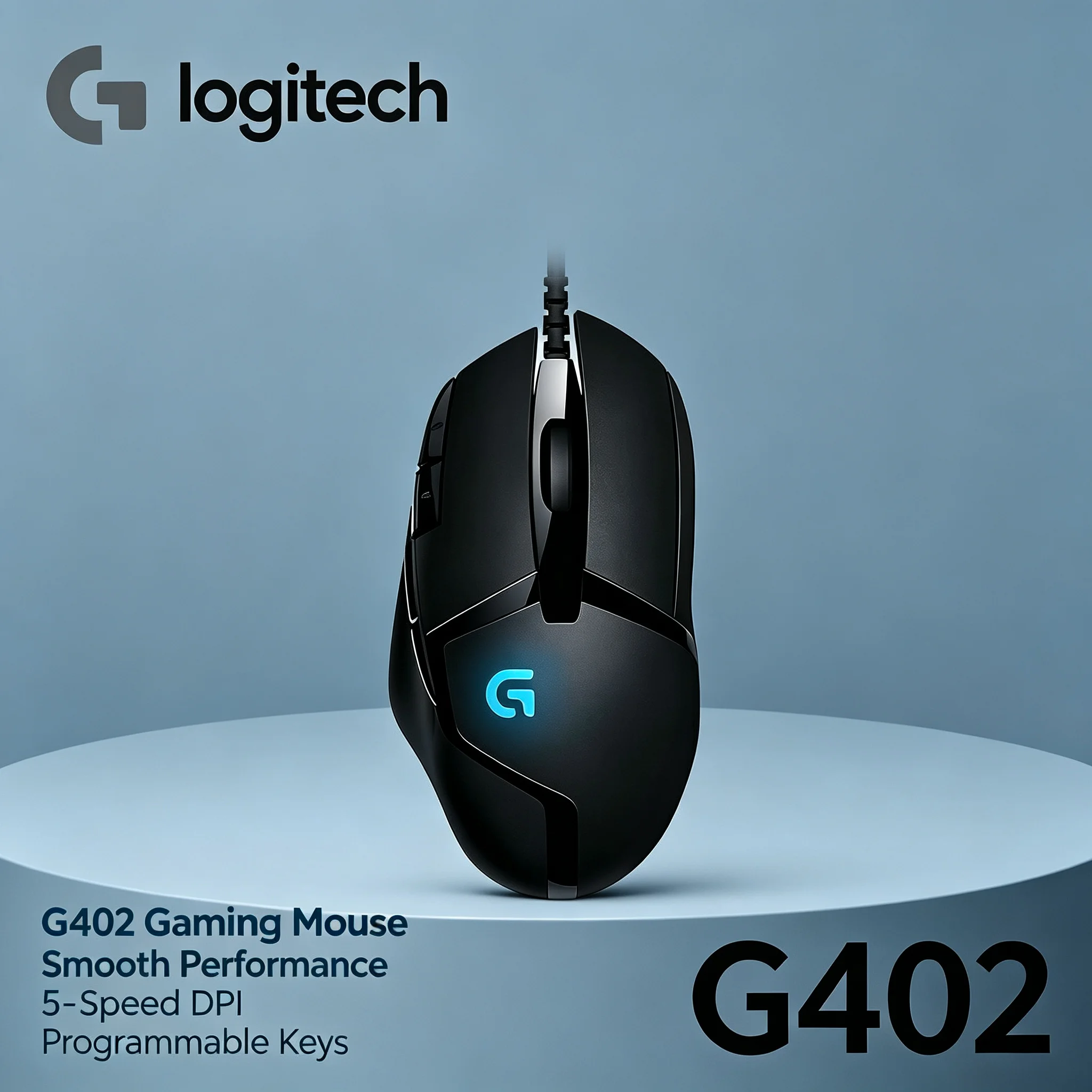 Genuine Logitech G402 Hyperion Fury USB Wired Gaming Mouse RGB 8 Programmable Keys Ergonomic Design