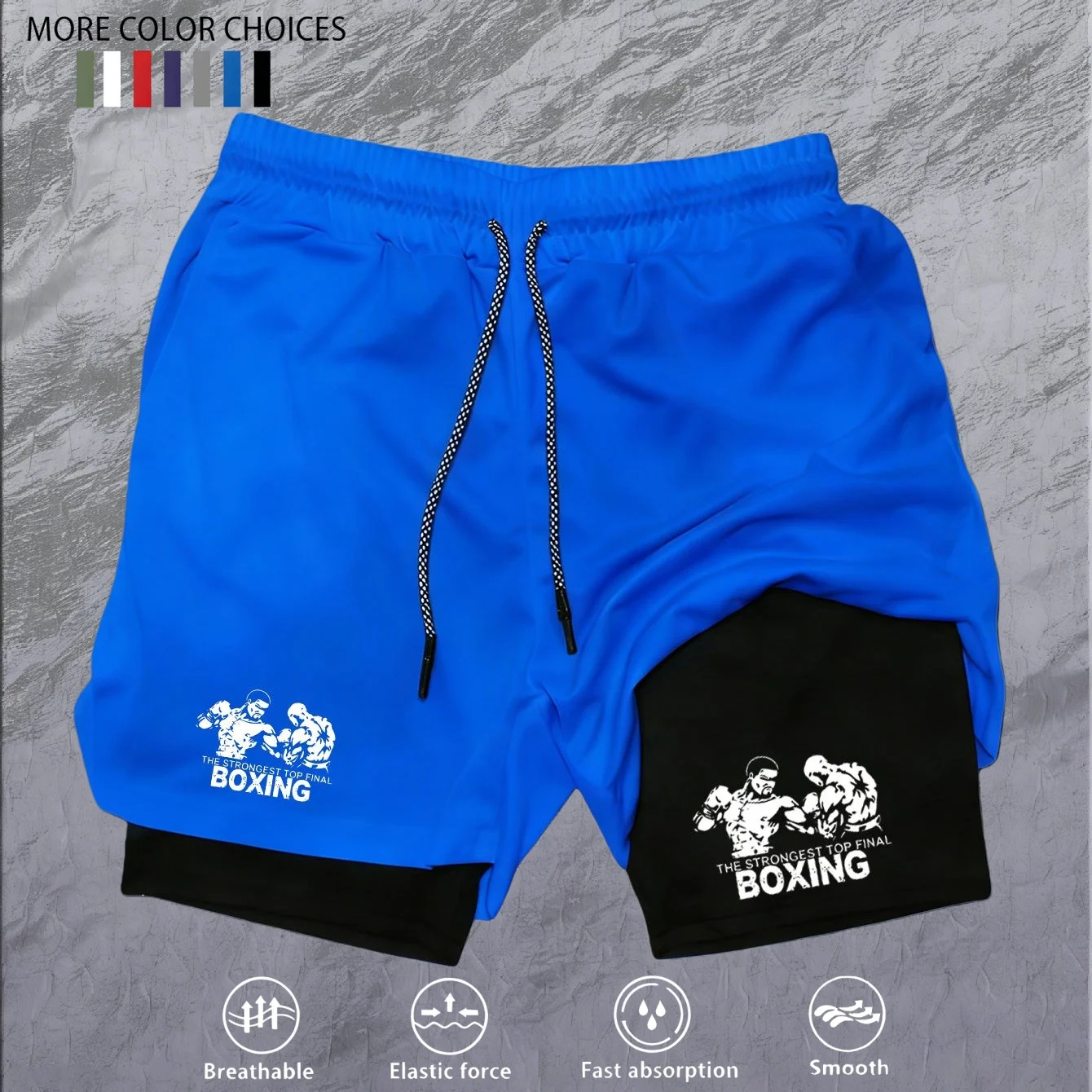 

Мужские шорты для бега 2-в-1 с двойным слоем, для марафона, фитнеса, тренировок, гонок, спортзала, джоггинга и занятий спортом