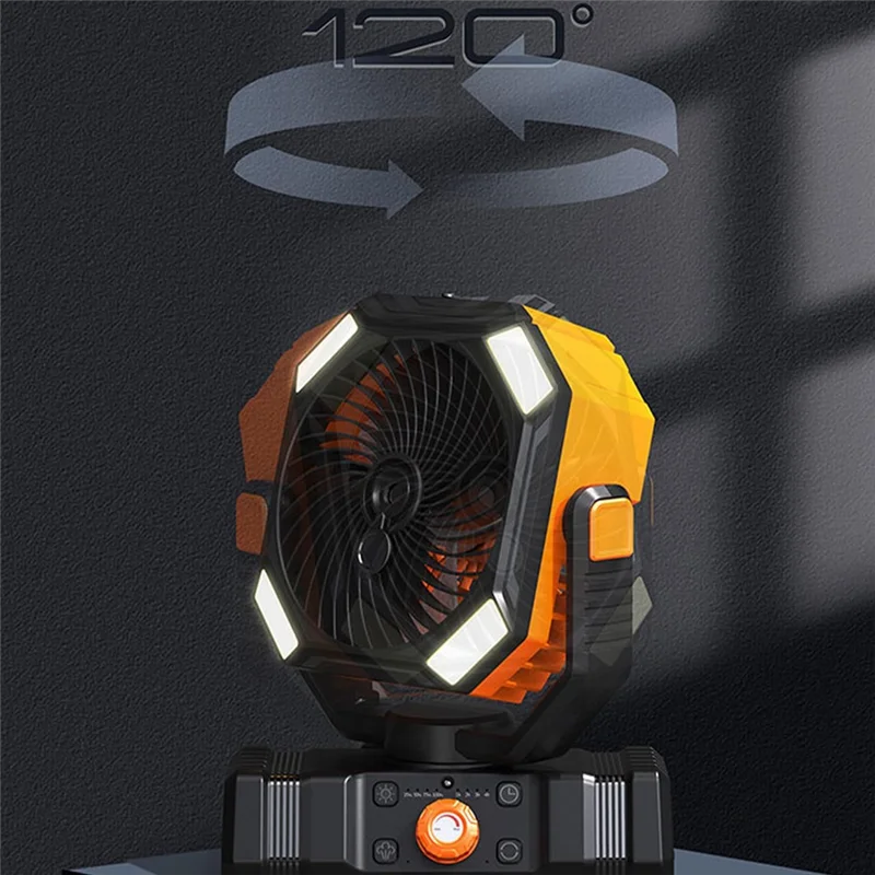 Picture 3: Outdoor Camping Fan 10000Mah Rechargeable High Capacity Long Lasting With Light For Fishing And Camping