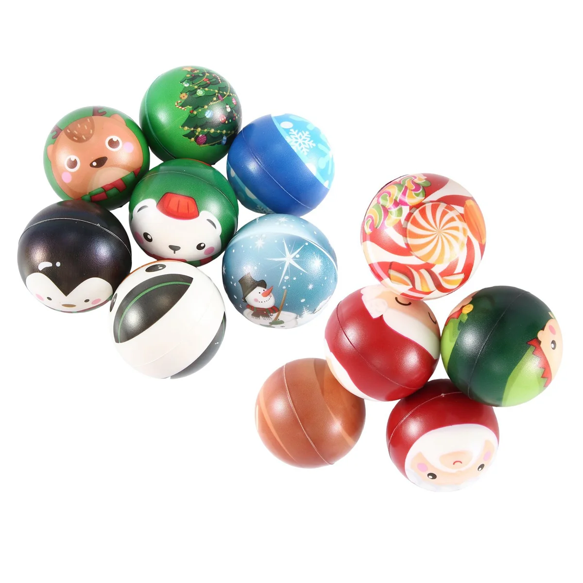 Weihnachts stil 6,3 cm Hüpfball Stress abbau Schwamm Stress ball Weihnachts spielzeug Dekorationen