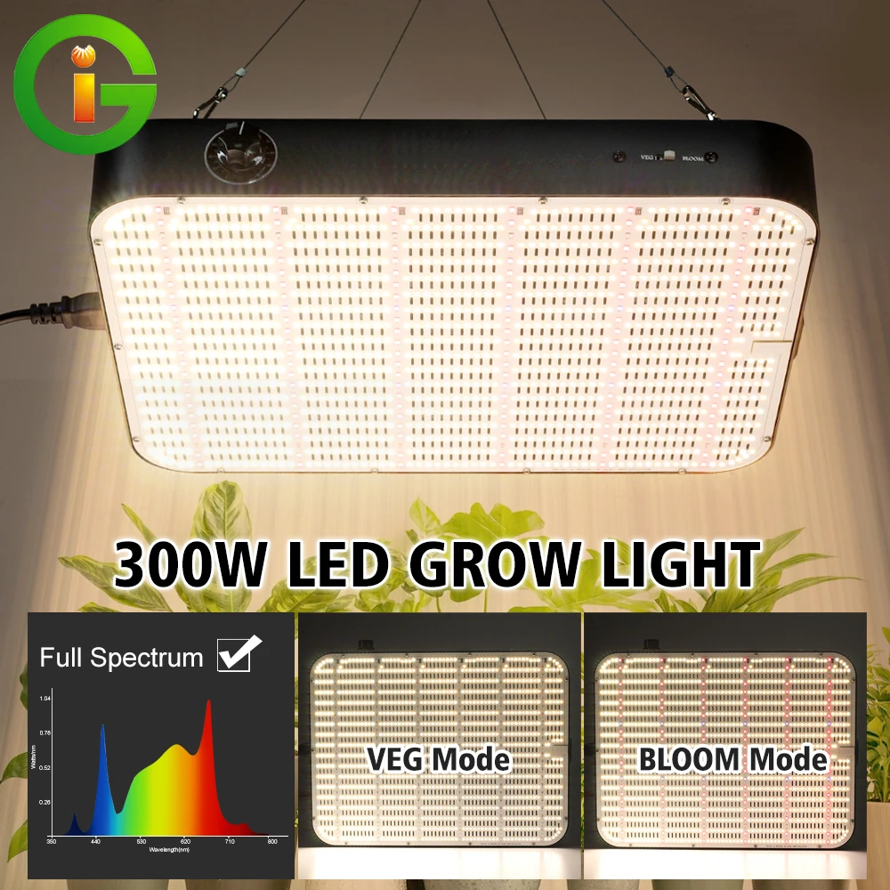 

100W/200W/300W Full Spectrum Quantum Led Lamp Board 3000K 3500K Red IR UV Plant Grow Light with VEG Bloom Mode Dimmable Lamp