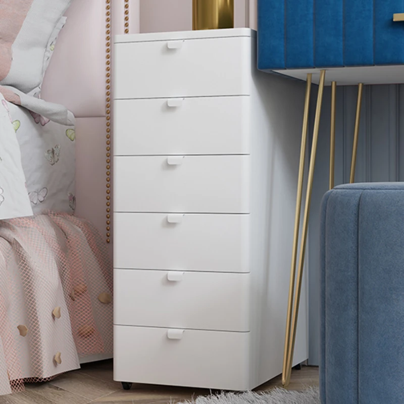 Cream Style Multi-Layer Locker Chest of Drawers Household Storage Low Cabinet Narrow Locker under the Table Chest of Drawer