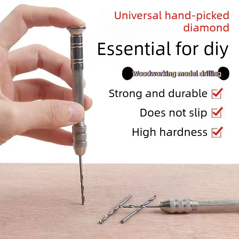 

Mini Hand Drill 0.8-3.0mm Manual Twist Drill Bit Set Pin Vice for Watchmaker Repair Woodworking DIY Craft Drilling Tools