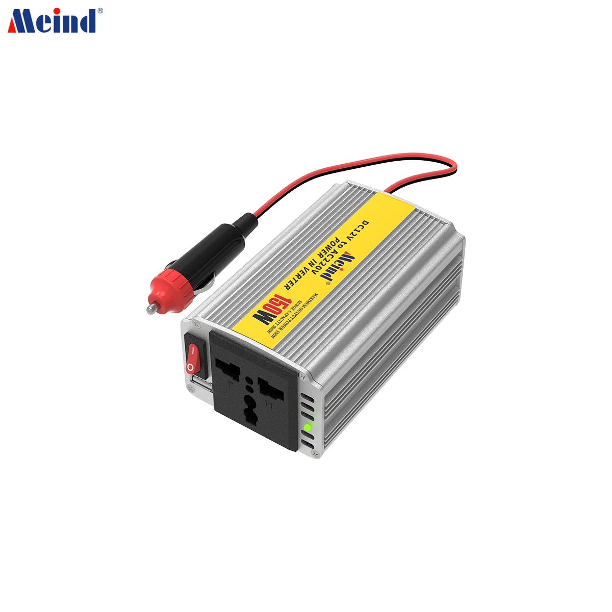 Meind 150W Power Inverter DC 12V to 220V AC Car Inverter with 2.1A USB Car Adapter