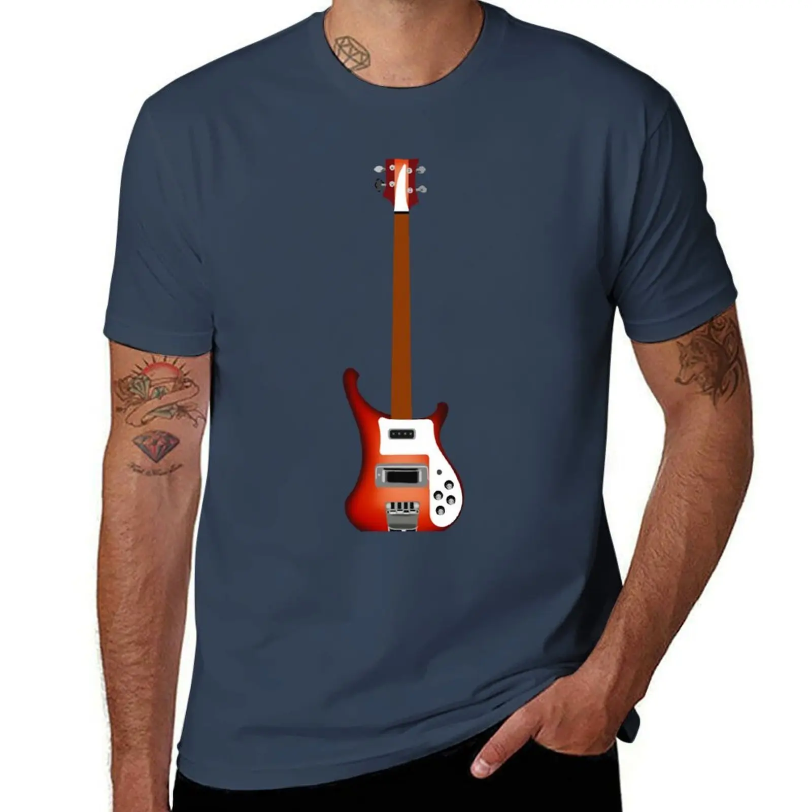 Fireglo 4001 Rick Bass Electric Bass Guitar T-Shirt Casual Streetwear Short Sleeve Tee