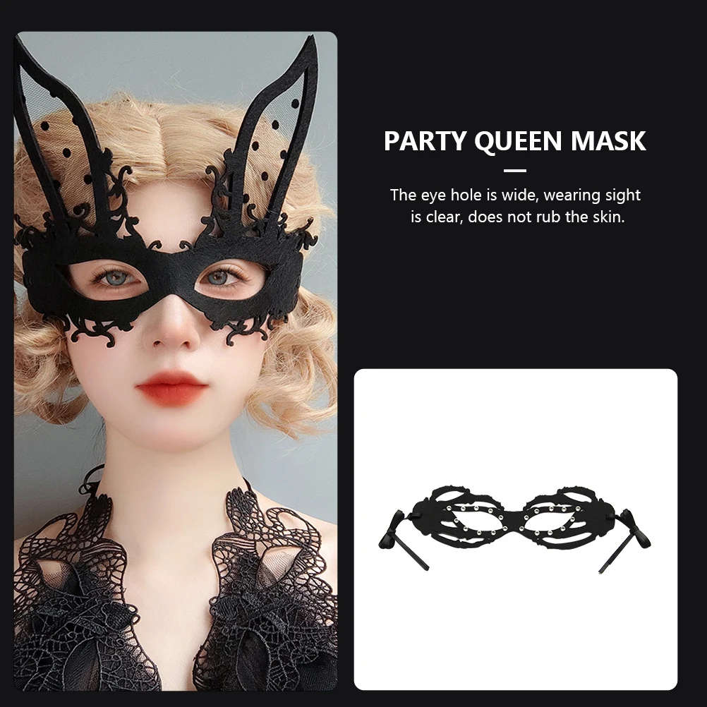 Coelho meia máscara facial feminino cosplay masquerade festa festival traje acessório com fitas material premium confortável