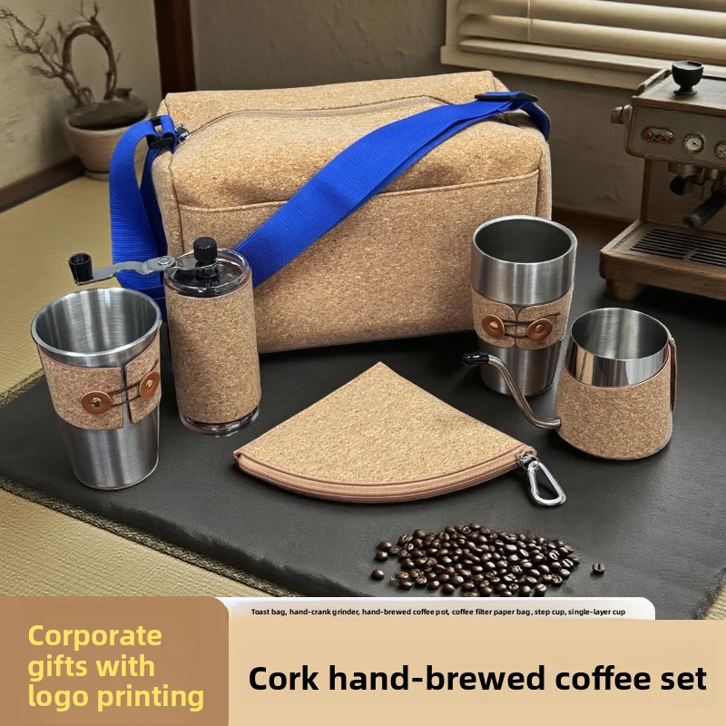 

Portable Cam Coffee Brewing Kit Softwood Toast Bag Storage Carbon Neutral Hand-Poured Coffee Gift Set Vintage Sle