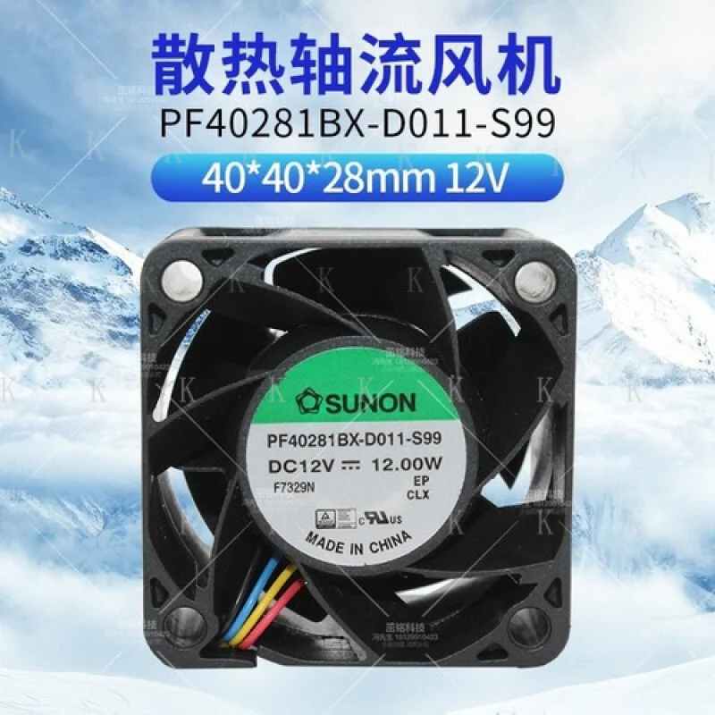 

C for SUNON PF40281BX-D011-S99 4028 12V 12W 4cm Server Power Supply Fan