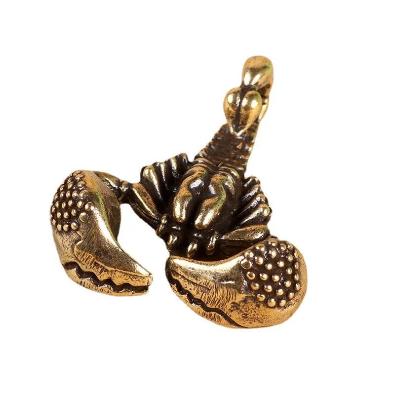 Brass Scorpion Casting Statue Mini Animal Metal Figurine Home Decor Desktop Crafts Sculpture Decoration Pendants Gifts