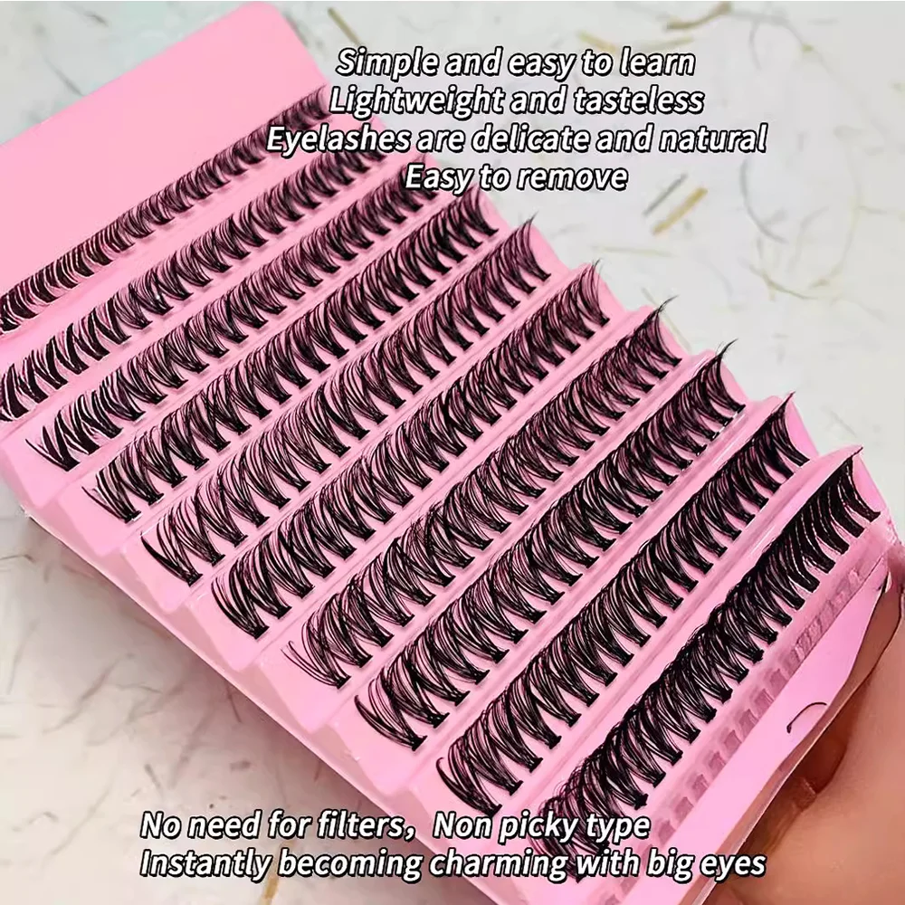 Segmental False Eyelash Set | 200pcs 40D Natural Volume Lash Clusters | DIY at Home, Perfect for Daily and Special Occasions
