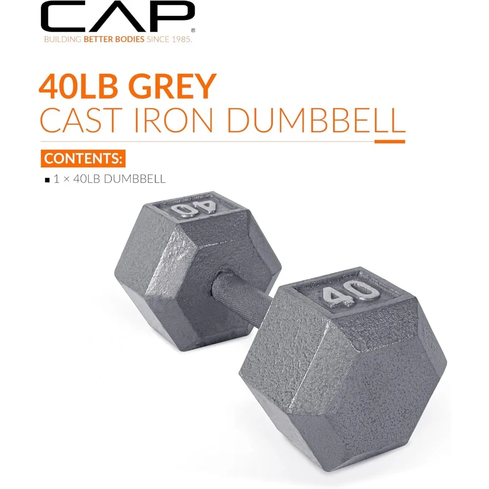 مجموعة الدمبل السداسية من الحديد الزهر | أوزان متعددة 3-120 رطل | معدات تدريب القوة لصالة الألعاب الرياضية المنزلية #2