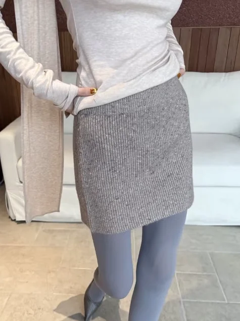 

Alin High Waist ort Skirt Women's Winter A-Line Cheered Woolen Skirt Simple Thi Flower Geometry Spring Sle