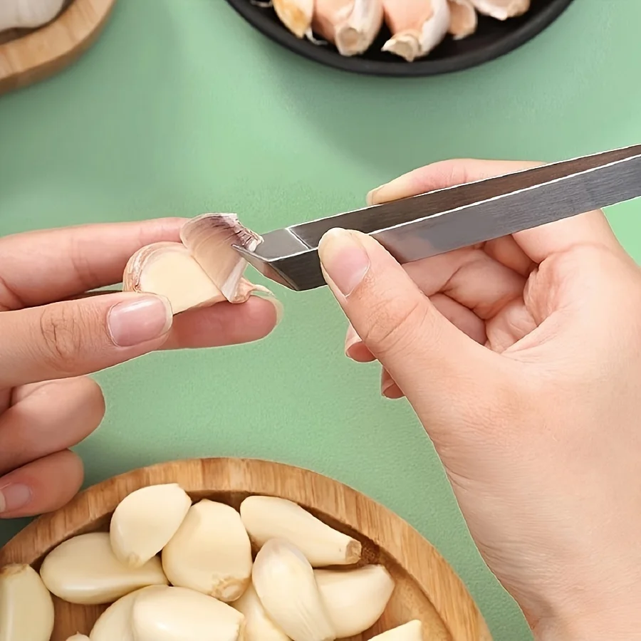 1pc Garlic PeelSuitable For Peeling Garlic And Removing Fish Bones,Stainless Steel Hair Clamp, Kitchen Stuff, Fish Bone Tweezers