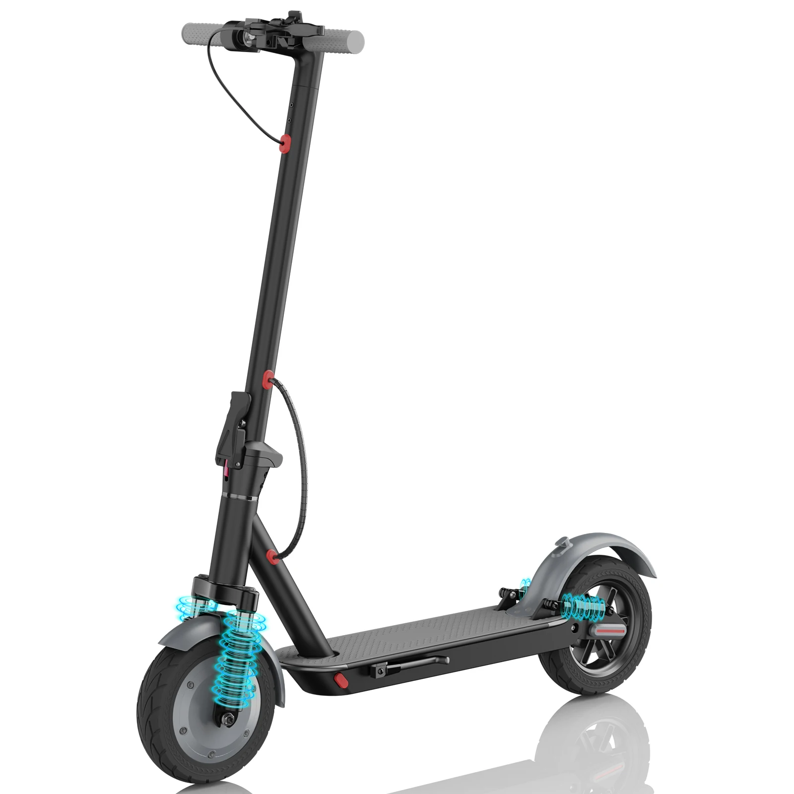 Folding Adult Electric Scooter, 350W Motor,19 MPH Top Speed, 15° Hill Climb, Dual Shock Absorption, LED Headlight & Tail Light, Smart Bluetooth APP Control,264 Lbs Max Load