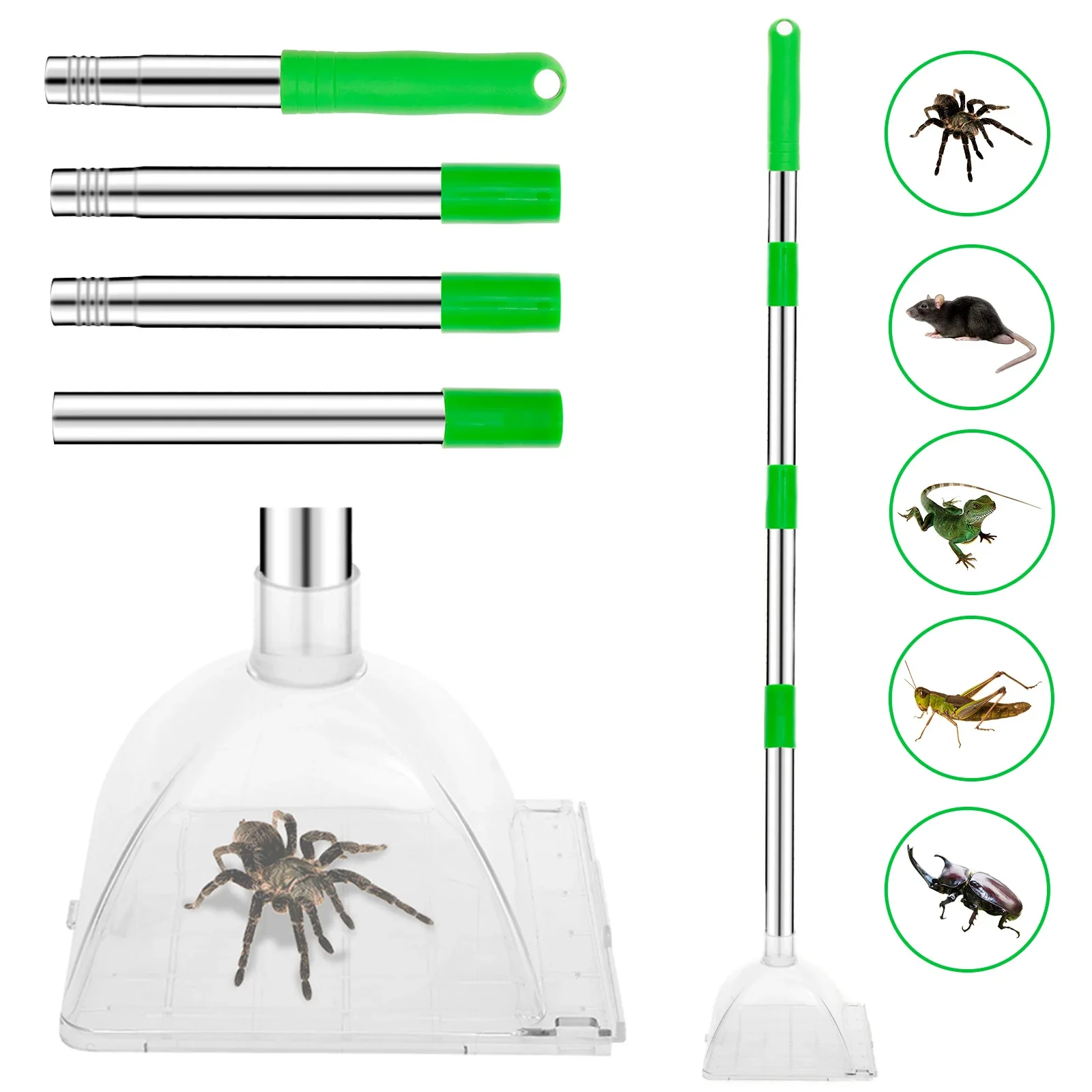 

Long Handle Spider Grabber Pest Catcher Net Cover For Indoor Outdoor Stink Bug Moth Cockroach Centipedes Scorpions Catching Tool