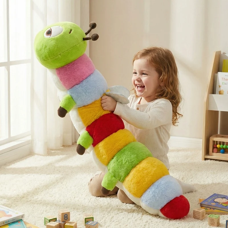 

Colorful Caterpillars Plush Toys Insect Stuffed Doll 13/70/90/130cm Dolls Keychain Throw Pillow Sofa Cushion Birthday Gifts