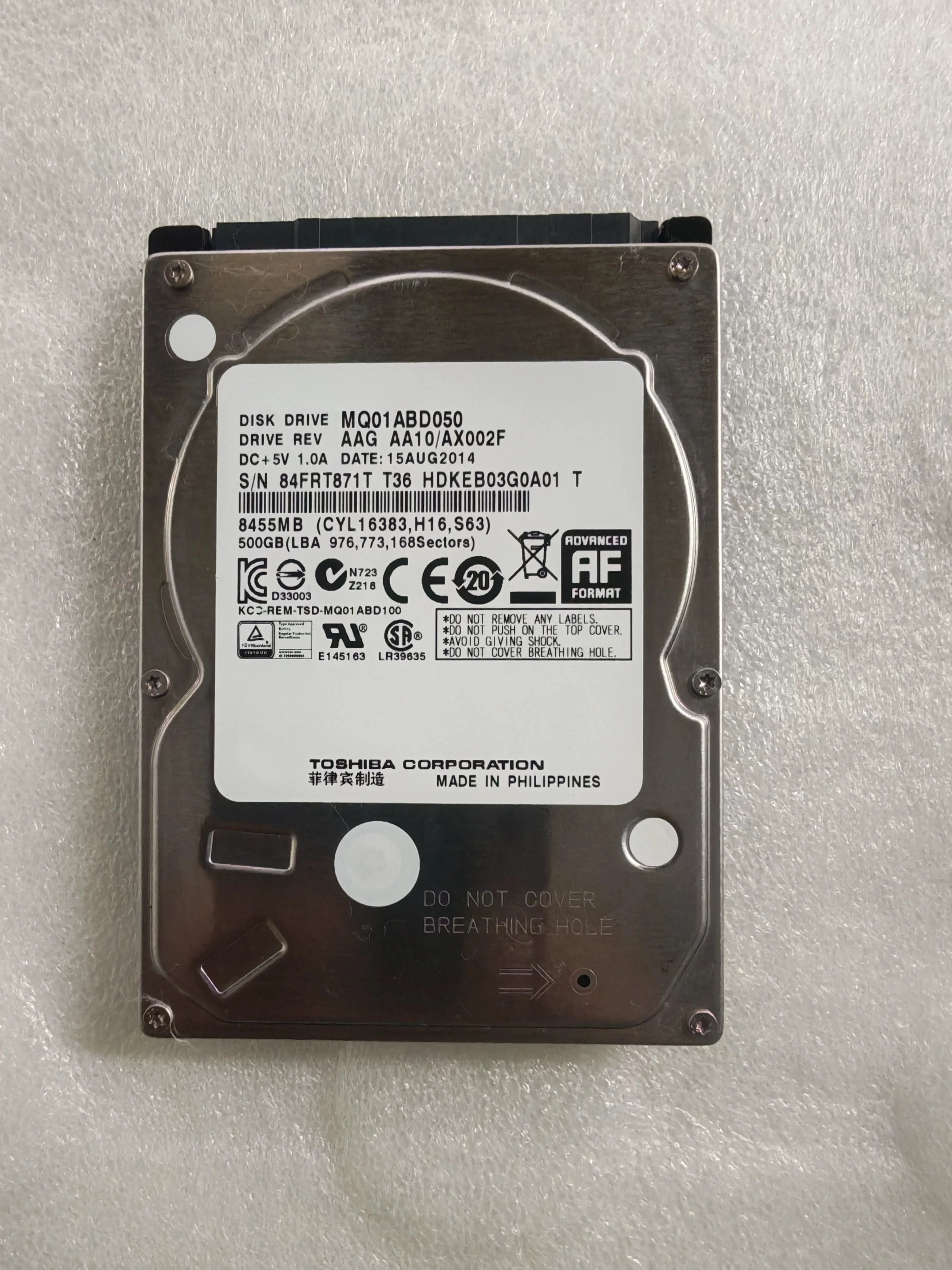 for Toshiba 500G MQ01ABD050 2.5 inch SATA cache 8m5400 rpm