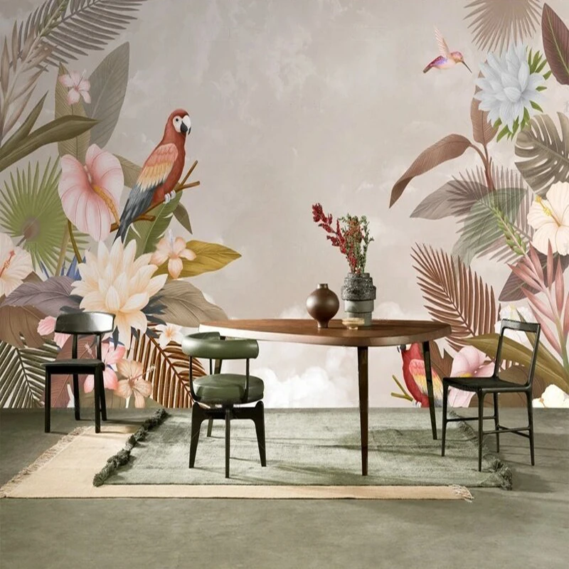 

Современные простые высококачественные обои с цветочными и птичьими мотивами для стен в рулонах, фон для спальни