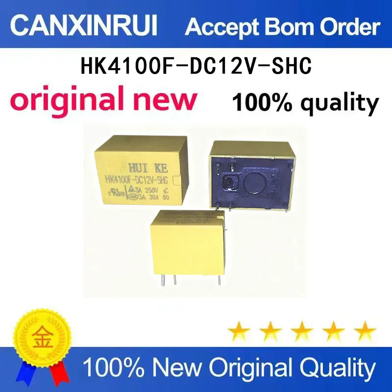 

(5-100 Pieces) Five crown 6-pin HK4100F-DC12V-SHC relay HUIKE brand new
